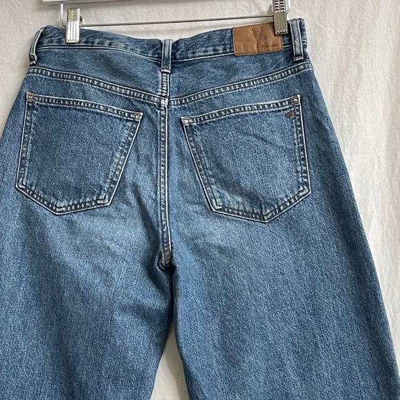 Madewell Low-Slung Straight Jeans Size 25 Dark Wash Button Fly Y2K Revival Denim - Picture 10 of 13